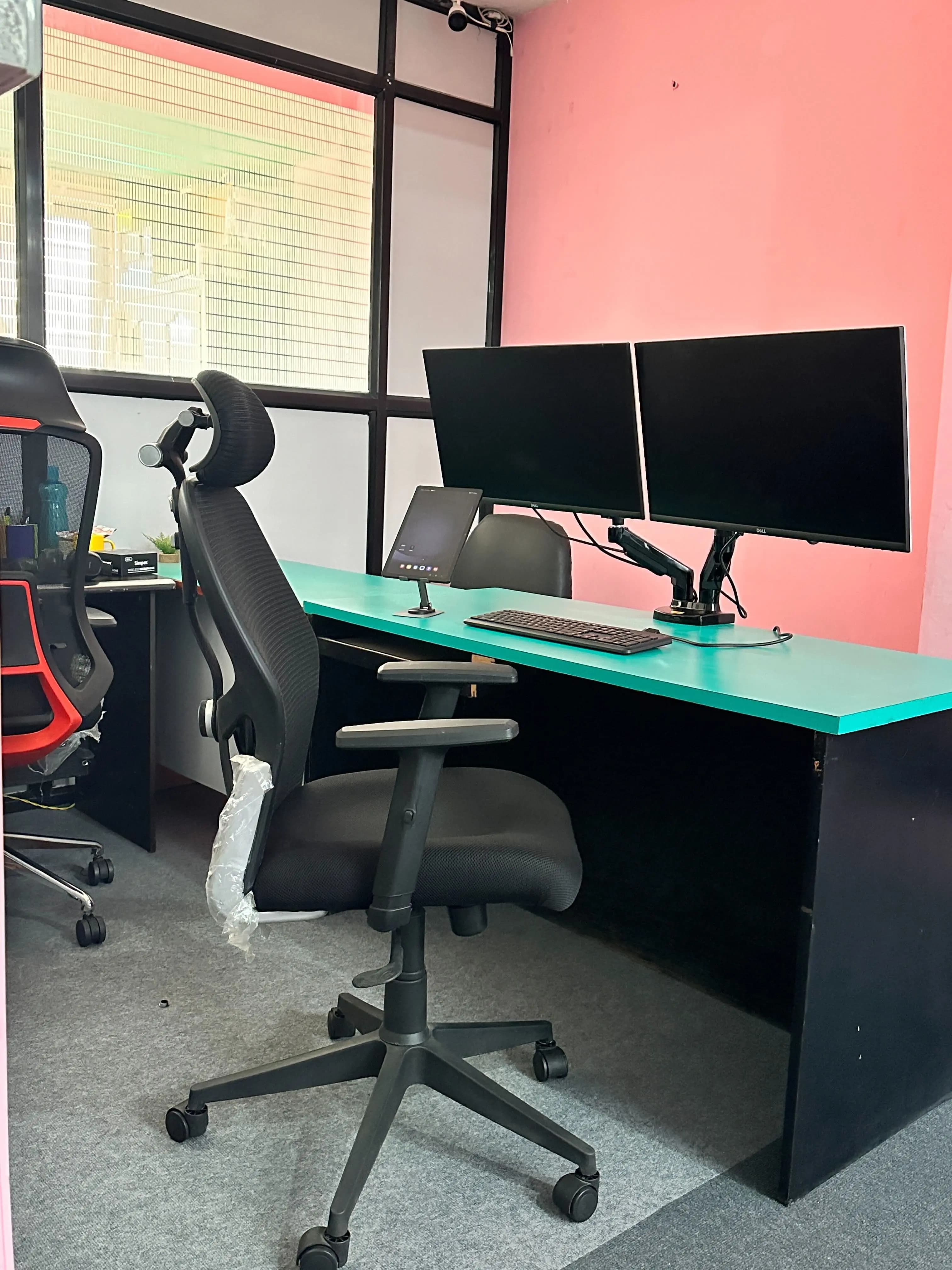 A well-equipped workstation inside the StableCluster office