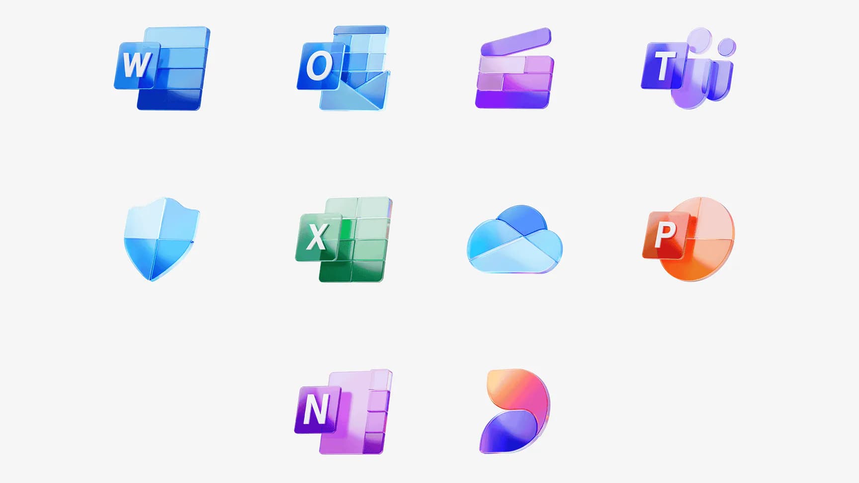 Microsoft 365 app icons including Word, Outlook, Teams, Excel, OneDrive, PowerPoint, OneNote, and Defender