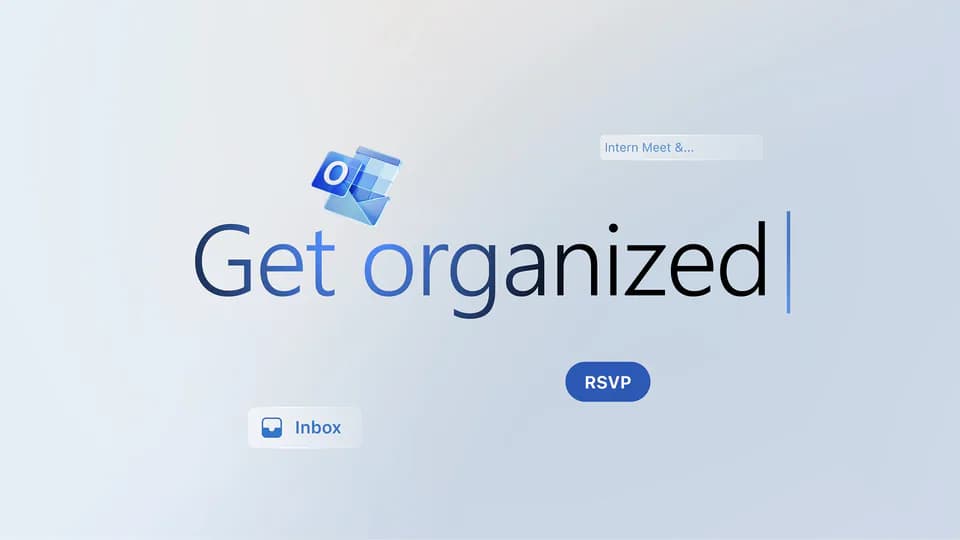 Outlook organizing an inbox and meeting invitation
