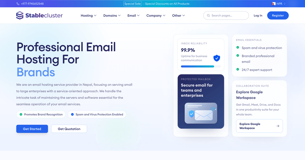 Business Email Hosting in Nepal - StableCluster